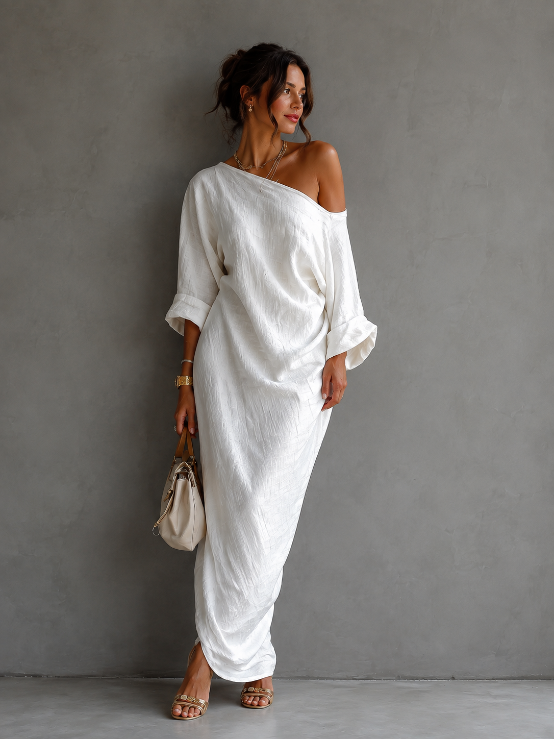 Vestido Maxi One-Shoulder