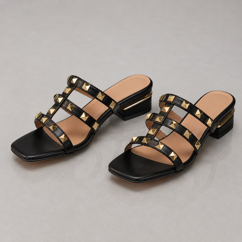 Studded Tacón Bajo