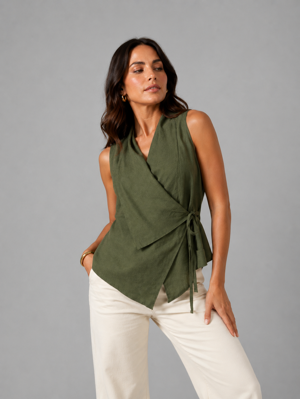 Blusa Cruzada Lino