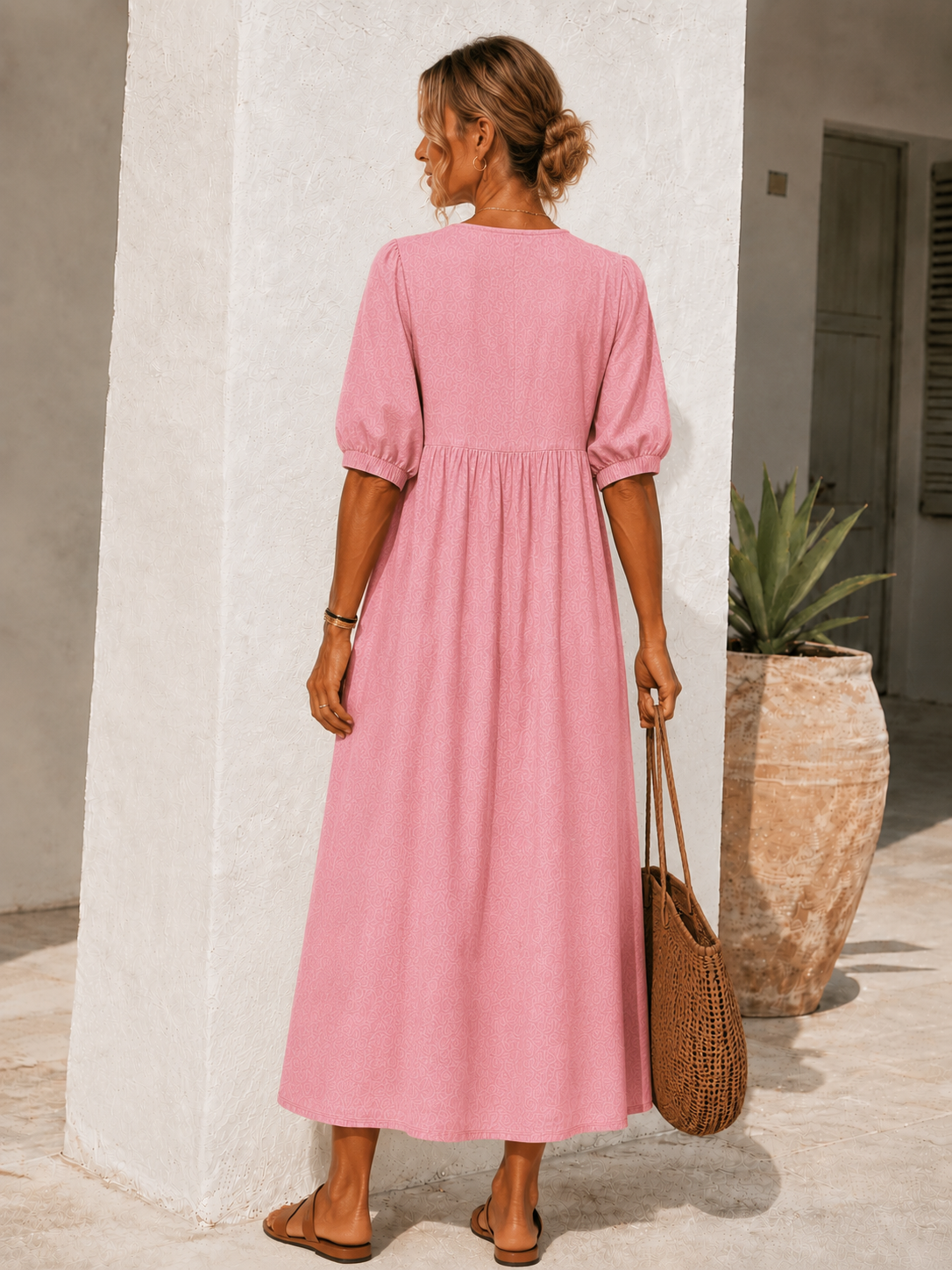 Vestido Lino Calado